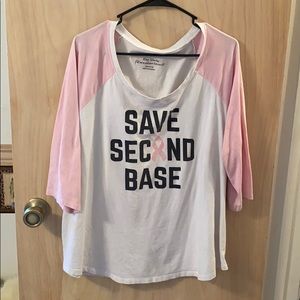 Torrid “Save Second Base” breast cancer t shirt
